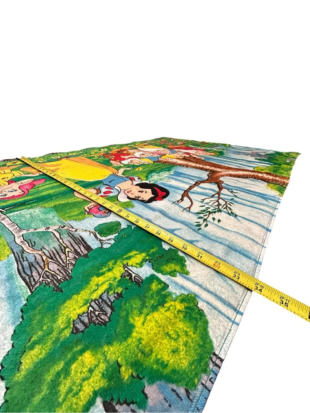 Vintage Disney Snow White Seven Dwarfs Towel Made in Brazil
